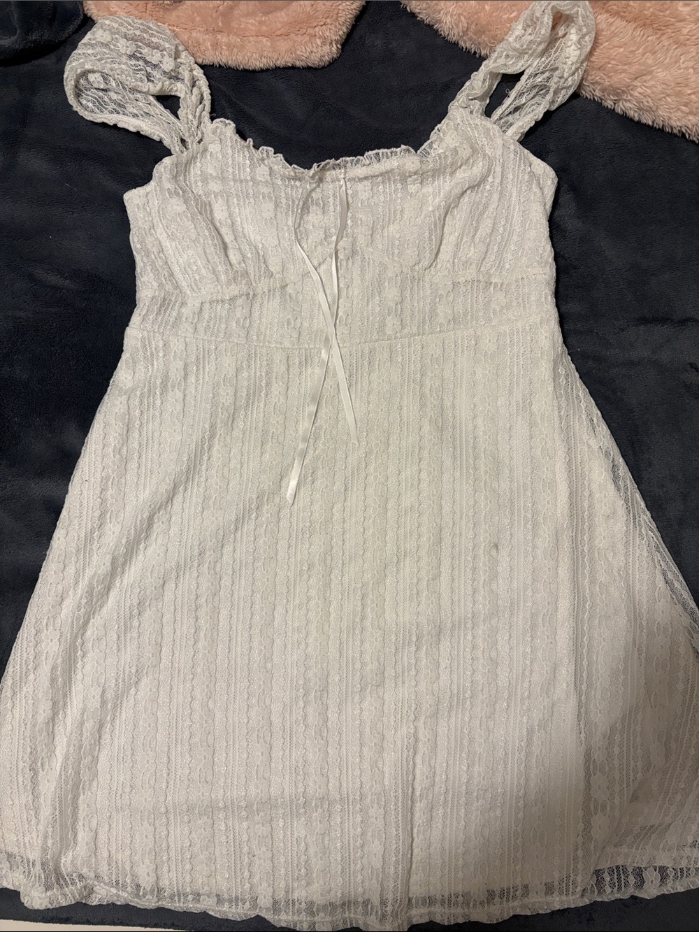 No Boundaries White Lace Tank Dress with Lace Straps